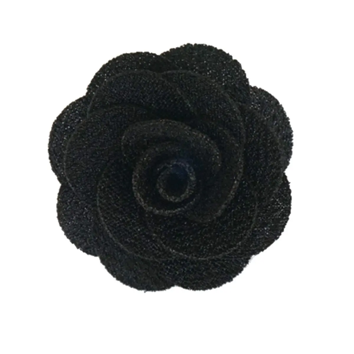 Hansicod Men's Lapel Flower Handmade Boutonniere Pin for Suit (Black) | 4cm Satin Brooch for Formal & Casual Wear - main product image