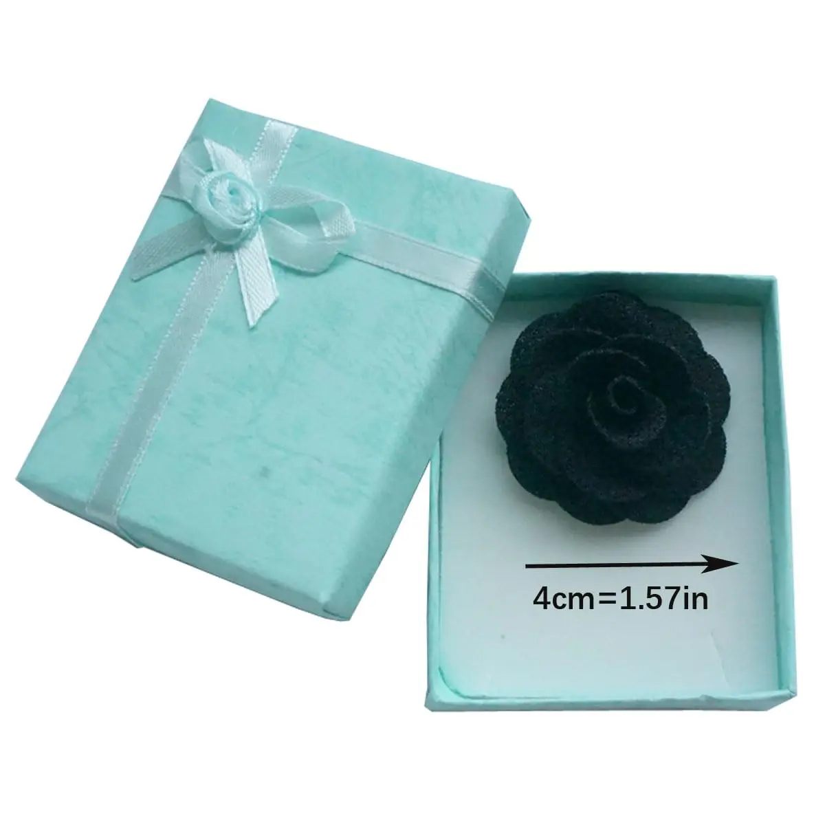 Hansicod Men's Lapel Flower Handmade Boutonniere Pin for Suit (Black) | 4cm Satin Brooch for Formal & Casual Wear - view 7