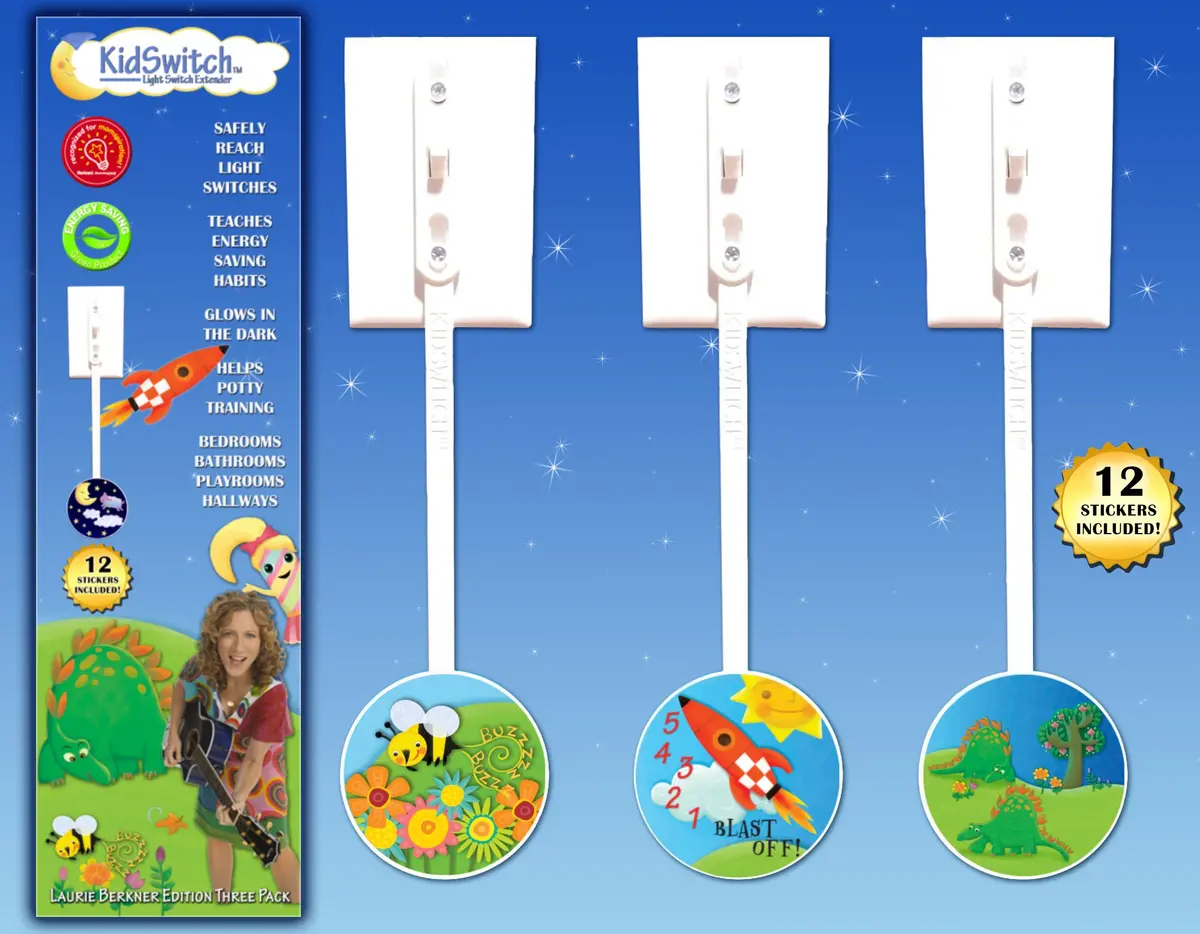 Kidswitch Laurie Berkner Lightswitch Extension | Toddler Safety & Energy Saving (70-120 chars) - main product image