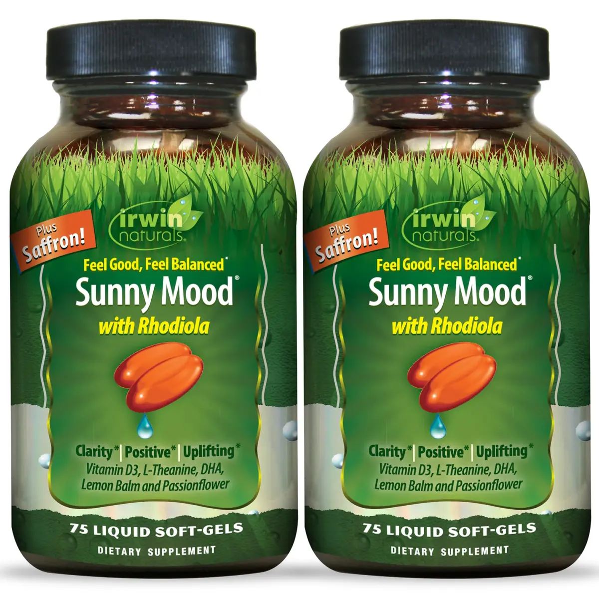 Irwin Naturals Sunny Mood Liquid Soft-Gels 75 Count | Emotional Balance & Mood Support - main product image