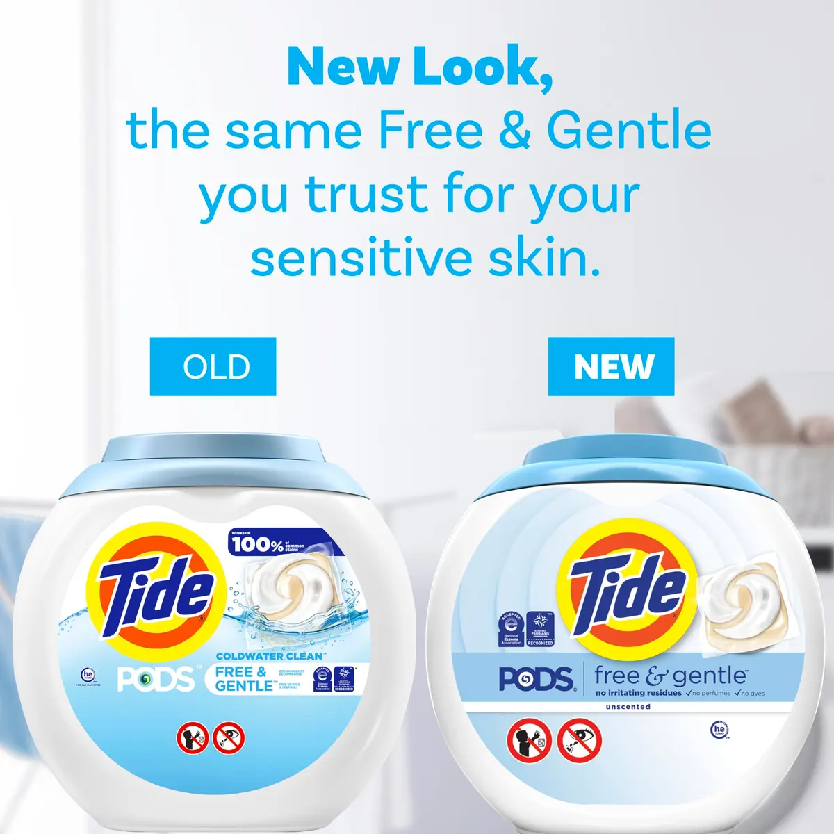 Tide PODS Free & Gentle Laundry Detergent Pacs, 81 Count (1.9kg / 4.25lb) | Hypoallergenic & Dye-Free Formula - view 6