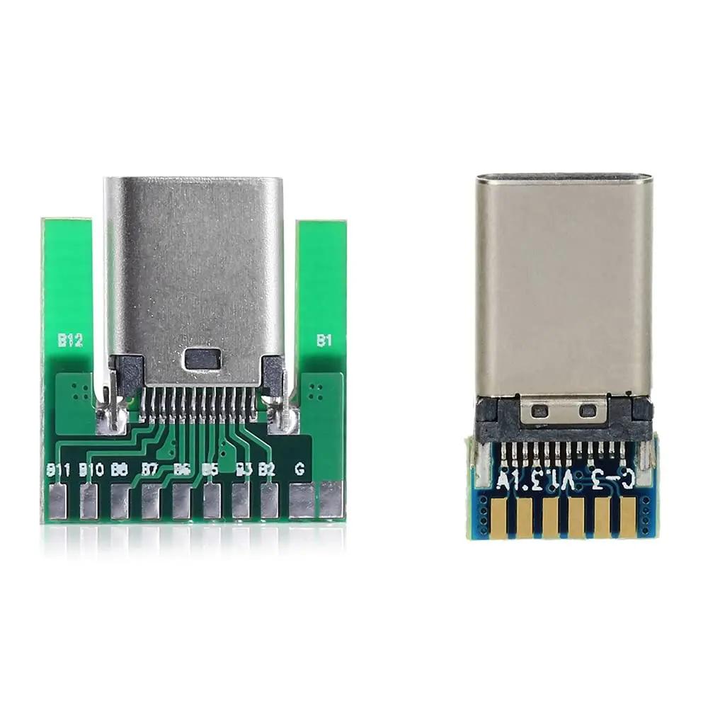 chenyang USB C DIY Connector USB 3.1 Type C 24Pin Male & Female Plug & Socket | Solder Adapter with PCB Board - view 5