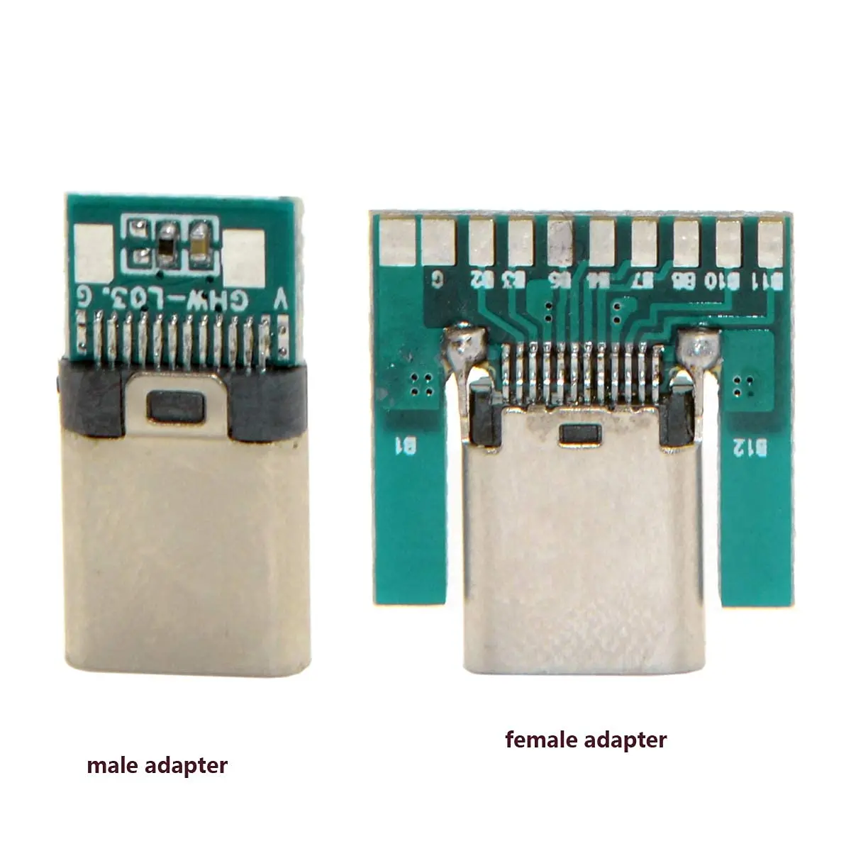 chenyang USB C DIY Connector USB 3.1 Type C 24Pin Male & Female Plug & Socket | Solder Adapter with PCB Board - view 2