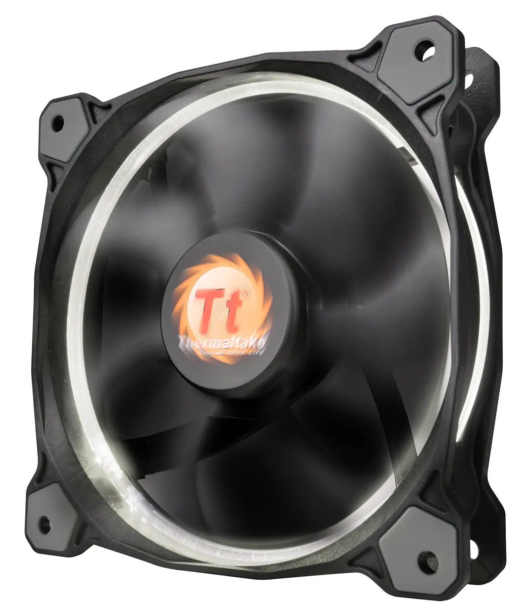 Thermaltake RIING 120mm Red LED Ultra Quiet High Airflow Computer Case Fan White | 120mm, 1500 RPM, 24.6dB - view 2