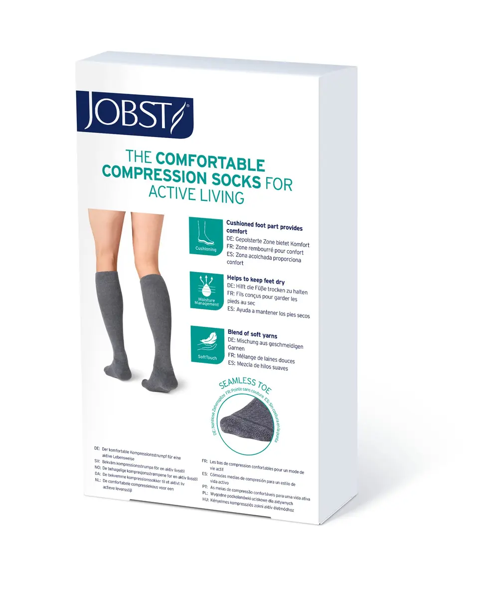 JOBST Activewear 20-30 mmHg Knee High Compression Socks Large Full Calf Cool Black | Moisture-Wicking, Soft & Supportive - view 6