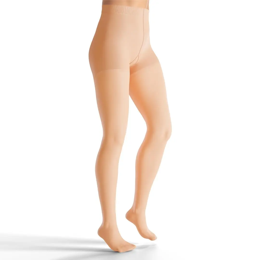 JOBST UltraSheer Waist-High Compression Stockings for Women - Large, Natural | 20-30 mmHg Support - main product image
