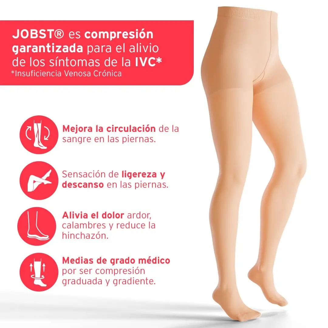 JOBST UltraSheer Waist-High Compression Stockings for Women - Large, Natural | 20-30 mmHg Support - view 4