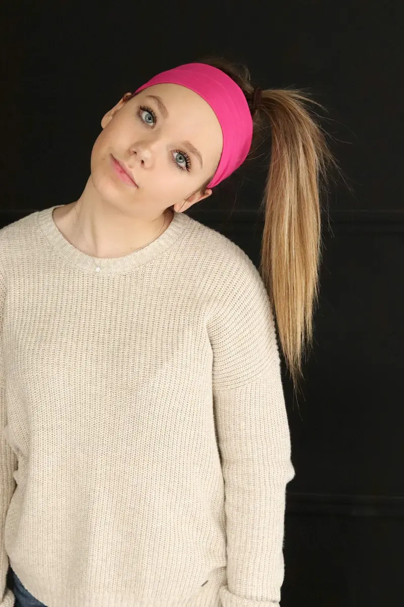 Kenz Laurenz Cotton Headbands Pack of 12 | 2" Wide, Soft & Stretchy for Sports & Yoga - view 3