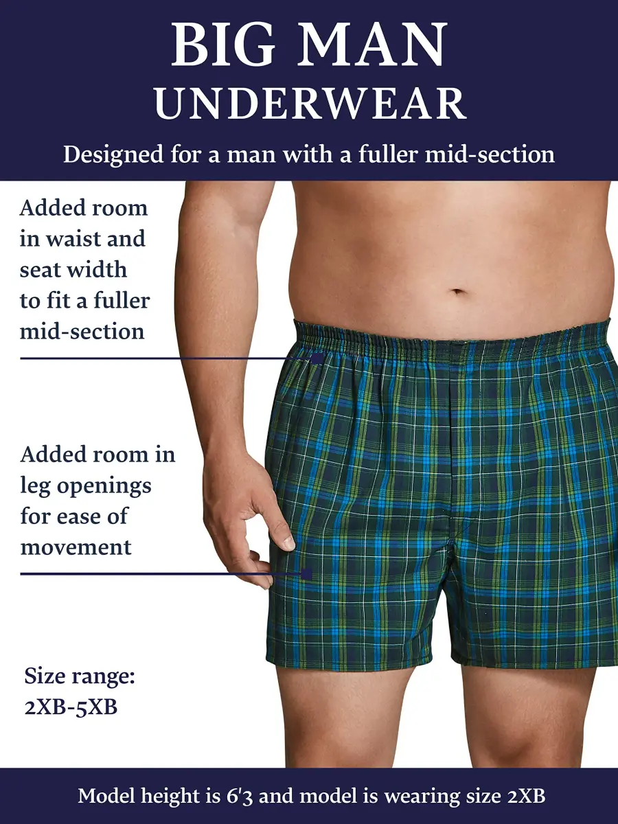 Fruit of the Loom Big Man Knit Boxer Shorts XX-Large (XXL) | Relaxed Fit, Tag-Free Comfort - view 4