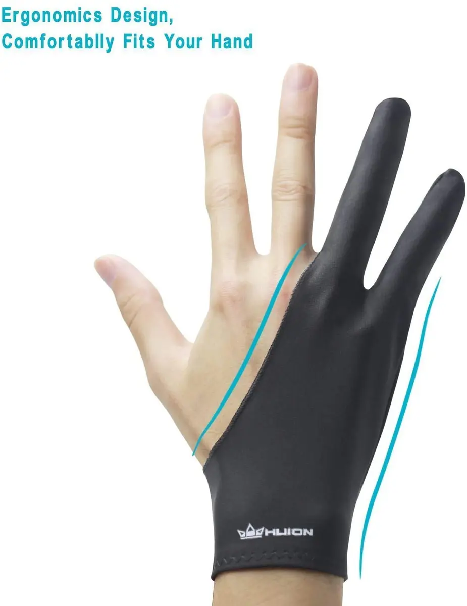 HUION Artist Drawing Glove Cura CR-01 Black | Reduces Friction for Graphics Tablets - view 6