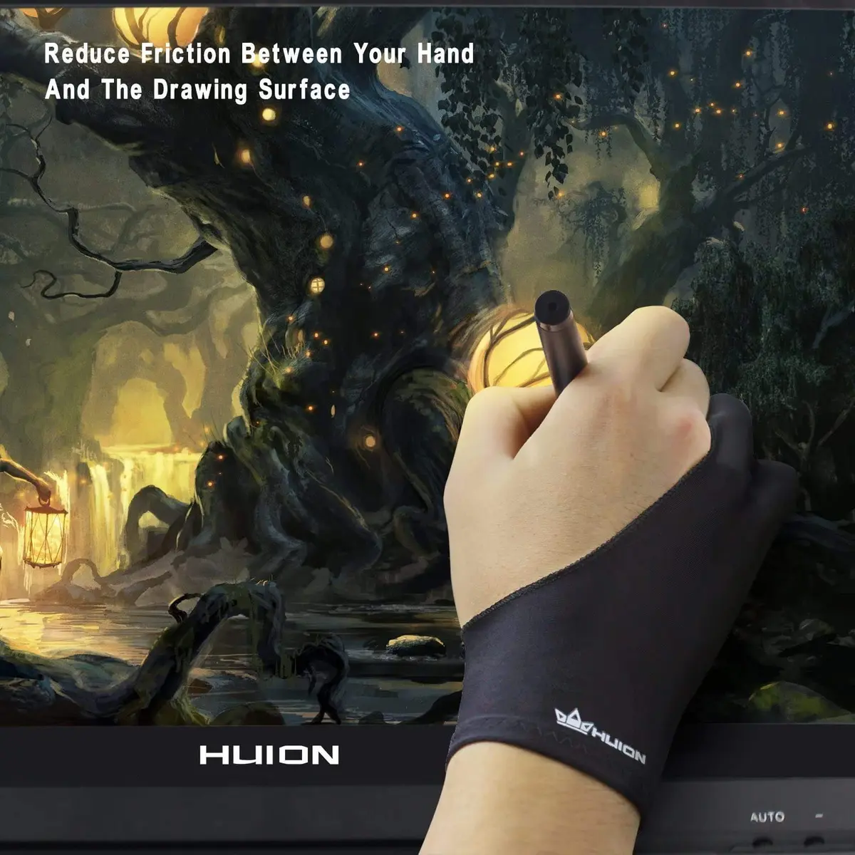 HUION Artist Drawing Glove Cura CR-01 Black | Reduces Friction for Graphics Tablets - view 2