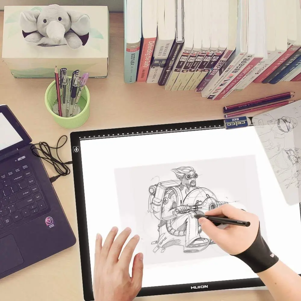 HUION Artist Drawing Glove Cura CR-01 Black | Reduces Friction for Graphics Tablets - view 3