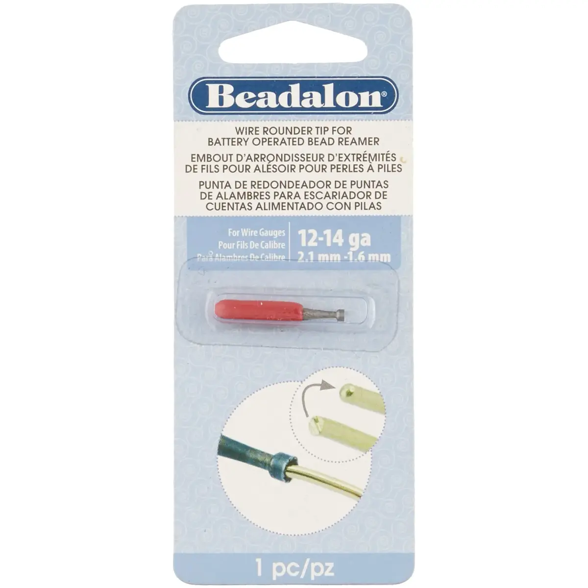 Beadalon Wire Rounder Burr Attachment for Battery Operated Bead Reamer, Fits 12 and 14 Gauge Wire | Smooths Wire Ends for Jewelry Making - main product image