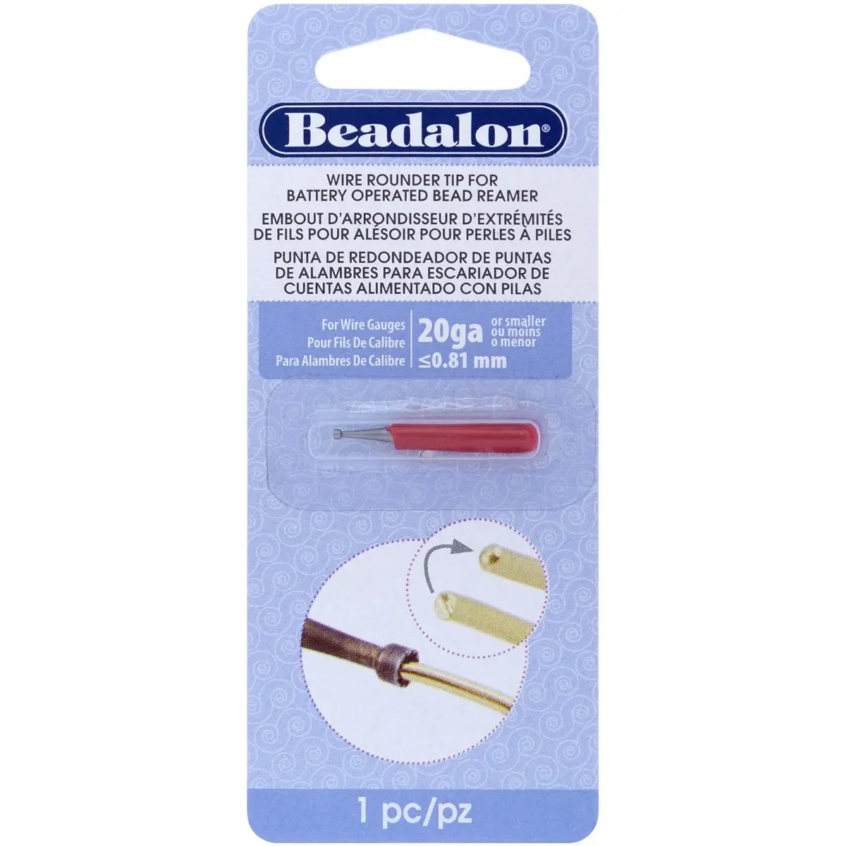 Beadalon Wire Rounder Burr Attachment for Battery Operated Bead Reamer, Fits 20 Gauge and Smaller Wire | Smooths Wire Ends for Professional Jewelry - main product image