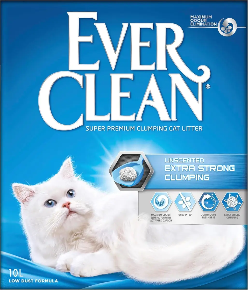 Ever Clean Clumping Cat Litter, Extra Strong Clumping, Unscented, 10L | Long-Lasting Odour Control - main product image