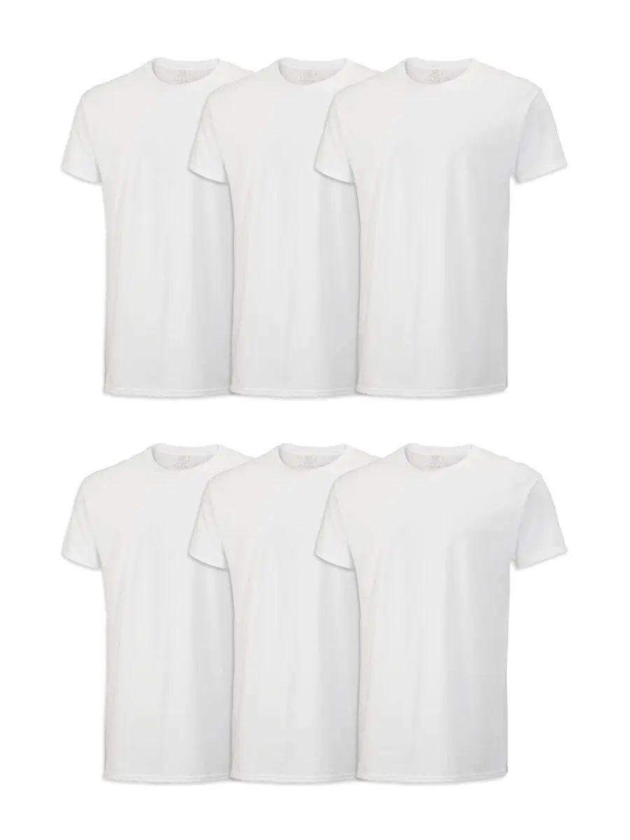 Fruit of the Loom Mens Stay Tucked Crew T-Shirt Underwear, Classic Fit - White 6 Pack, X-Large US - main product image