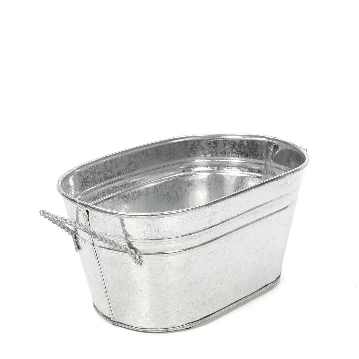 Hosley Set of 6 Oval Galvanized Planter Floral Pot 7.5 Inch Long 3.5 Inch High | Decorative Indoor & Outdoor - view 2