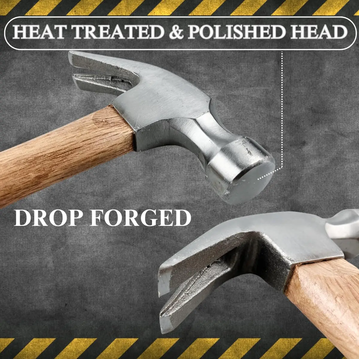 ARTESIA TOOL Heavy Duty Forged Metal Claw Hammer 12.5" | Dual-Function Head, Wooden Handle - view 5