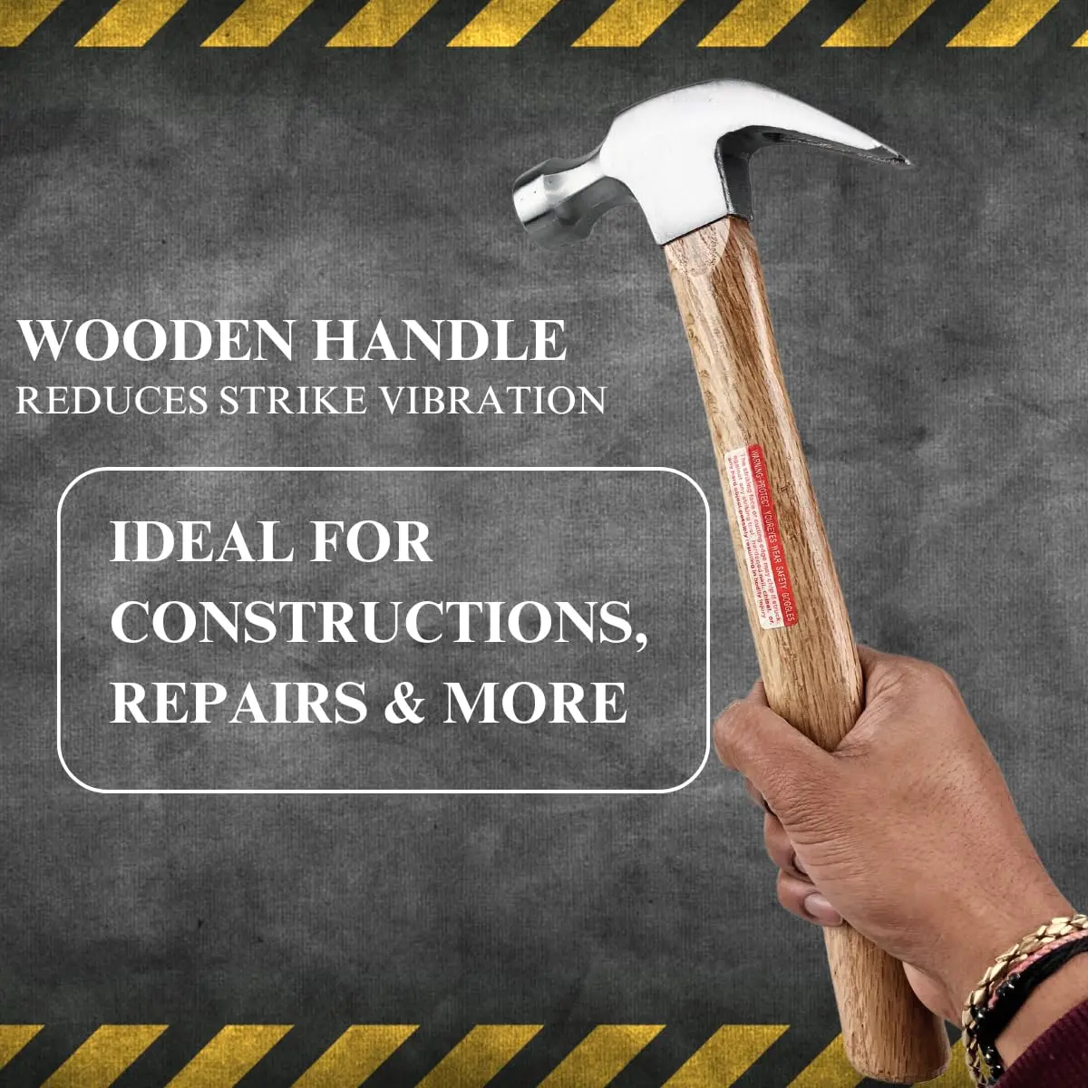 ARTESIA TOOL Heavy Duty Forged Metal Claw Hammer 12.5" | Dual-Function Head, Wooden Handle - view 3