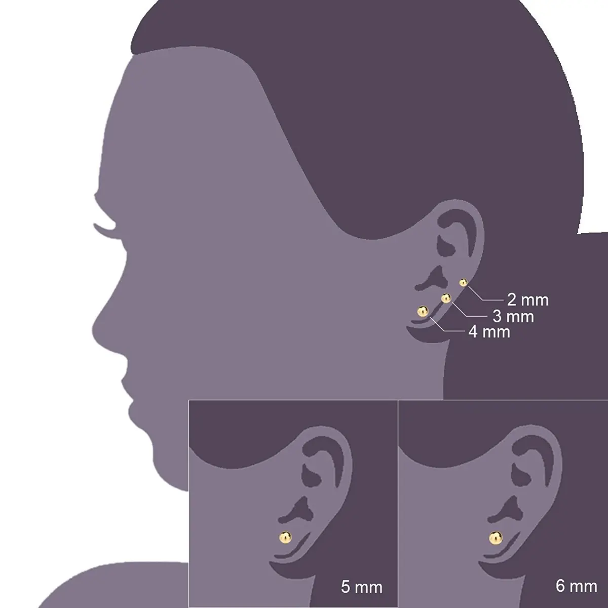 JEWELRIESHOP Stainless Steel Ball Earrings 2-6mm | Hypoallergenic & Classic (70-120 chars) - view 5