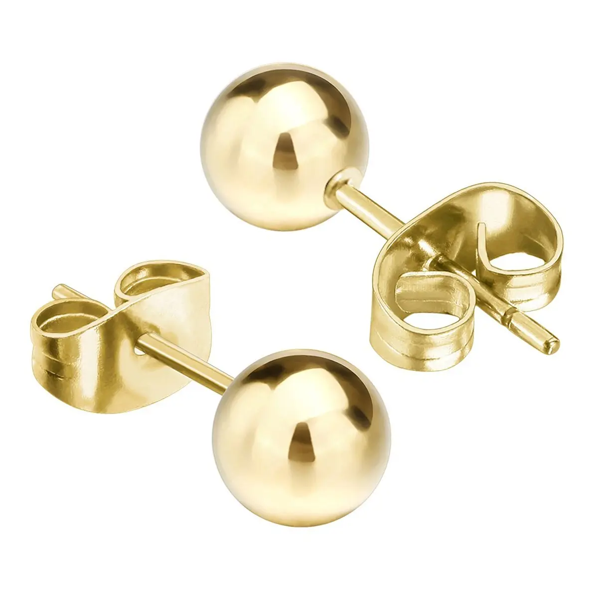 JEWELRIESHOP Stainless Steel Ball Earrings 2-6mm | Hypoallergenic & Classic (70-120 chars) - view 2