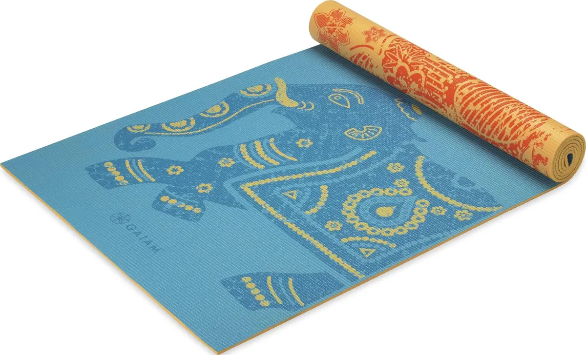 Gaiam Reversible Yoga Mat, 6mm Thick Elephant | Non-Slip, Reversible & Eco-Friendly - main product image