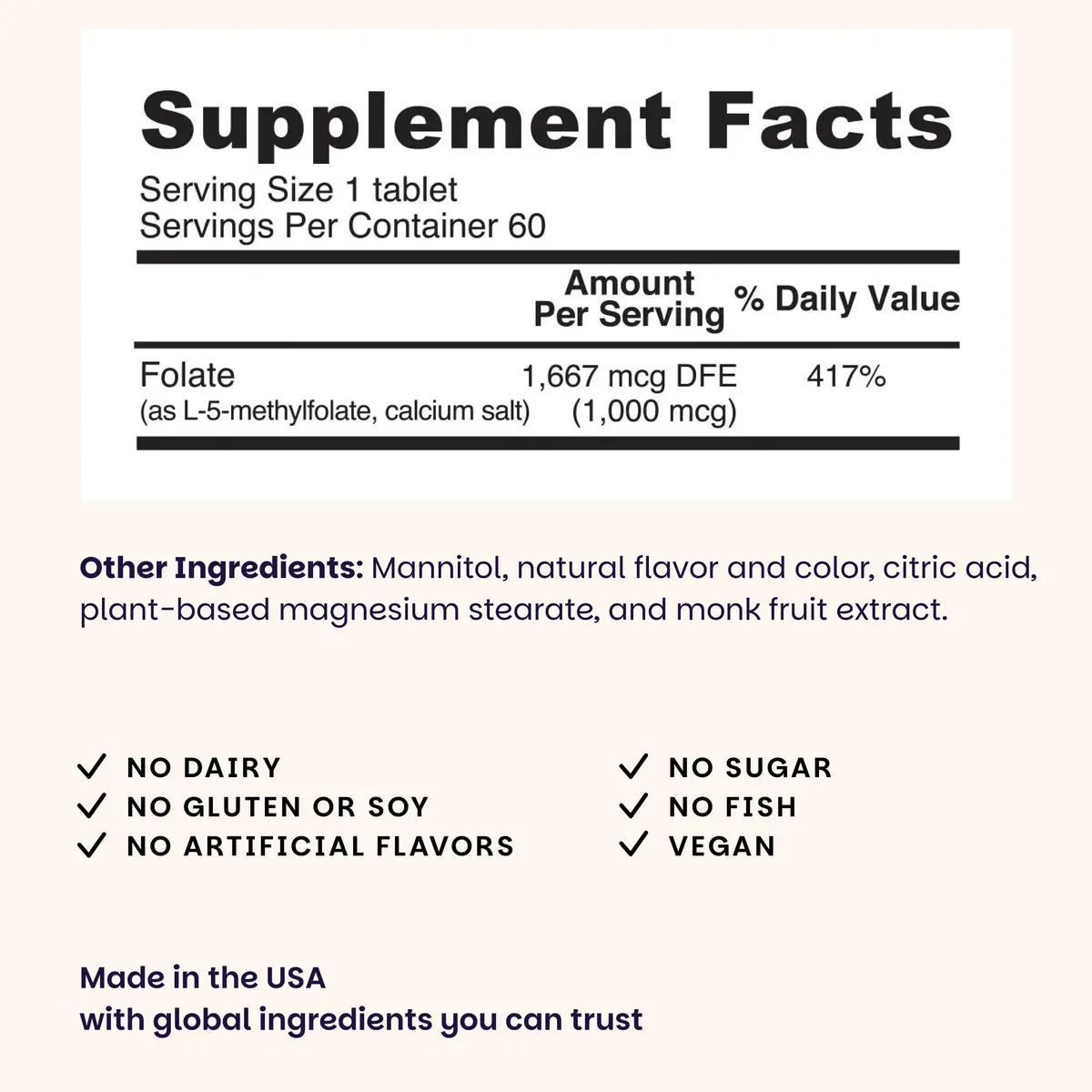 EZ Melts Dissolvable Folate 1,667 mcg DFE | Orange Blast Vitamin for Heart & Nervous System - view 3