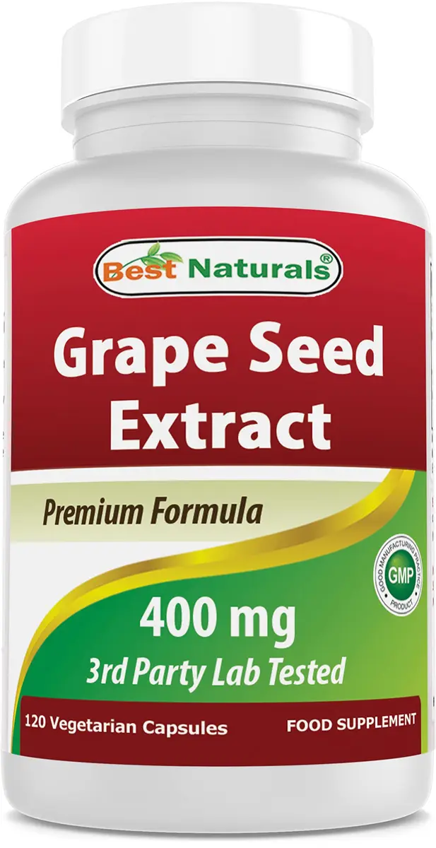 Best Naturals Grapeseed Extract 400 mg | 120 Vegetarian Capsules, Unflavoured, USA Import - main product image