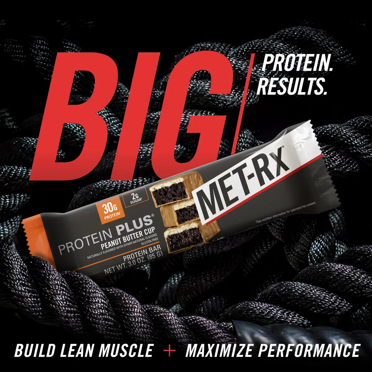 MET-Rx Protein Plus Bar, Peanut Butter Cup | High Protein, Gluten Free, 85 g, 9 Count - view 8