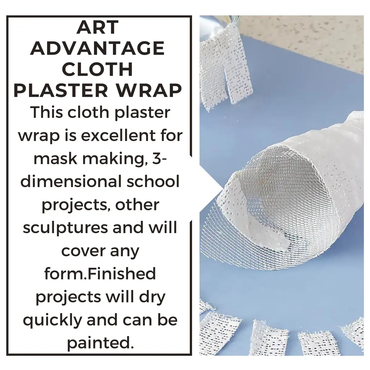 Art Advantage Cloth Plaster Wrap 4x180 | Fast Drying, Easy to Use, Versatile Sculpture Material - view 3