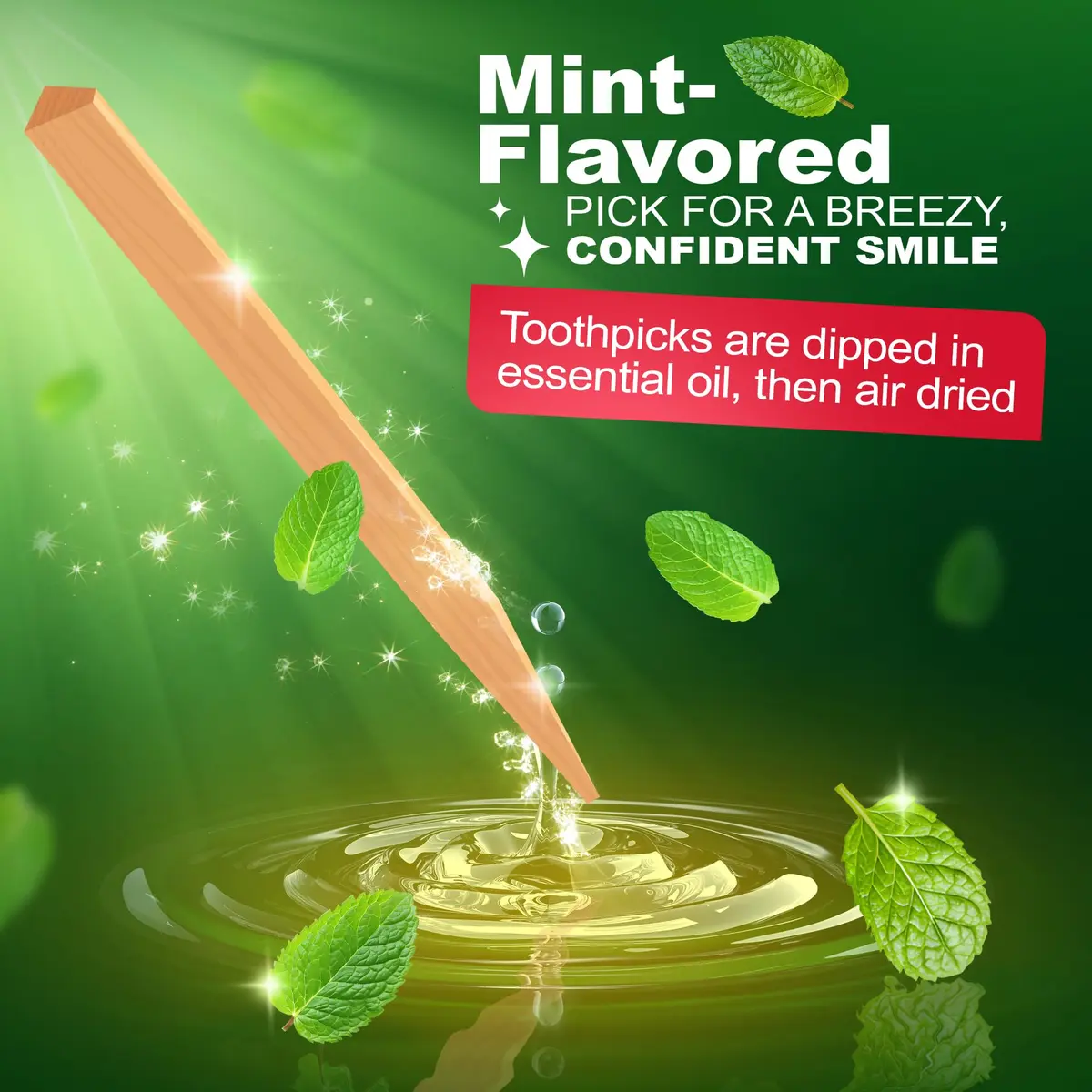 The Natural Dentist Stim-U-Dent Mint Dental Picks, Wooden Toothpicks for Food & Plaque Removal, Refreshing Mint Flavor, Travel-Friendly, 8 Packs of 25 (200 Picks) | Natural Oral Care - view 5