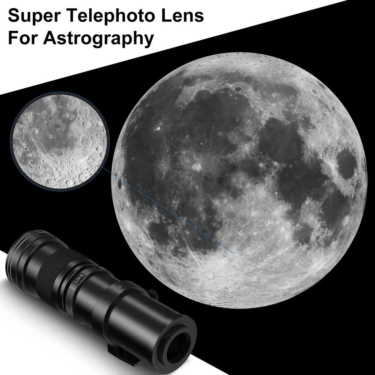 lightdow EF/EF-S 420-800mm F8.3 Telephoto Zoom Lens (MF) for Canon DSLR | Manual Focus, 420-800mm, 67mm Filter - view 5