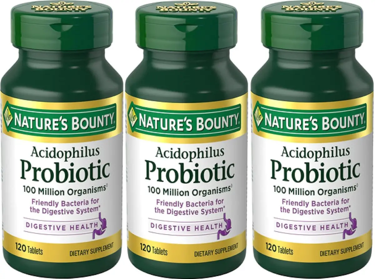 Nature's Bounty Acidophilus Probiotic Tablets 360 Count (120 Count Pack of 3) | Digestive Wellness Support - main product image