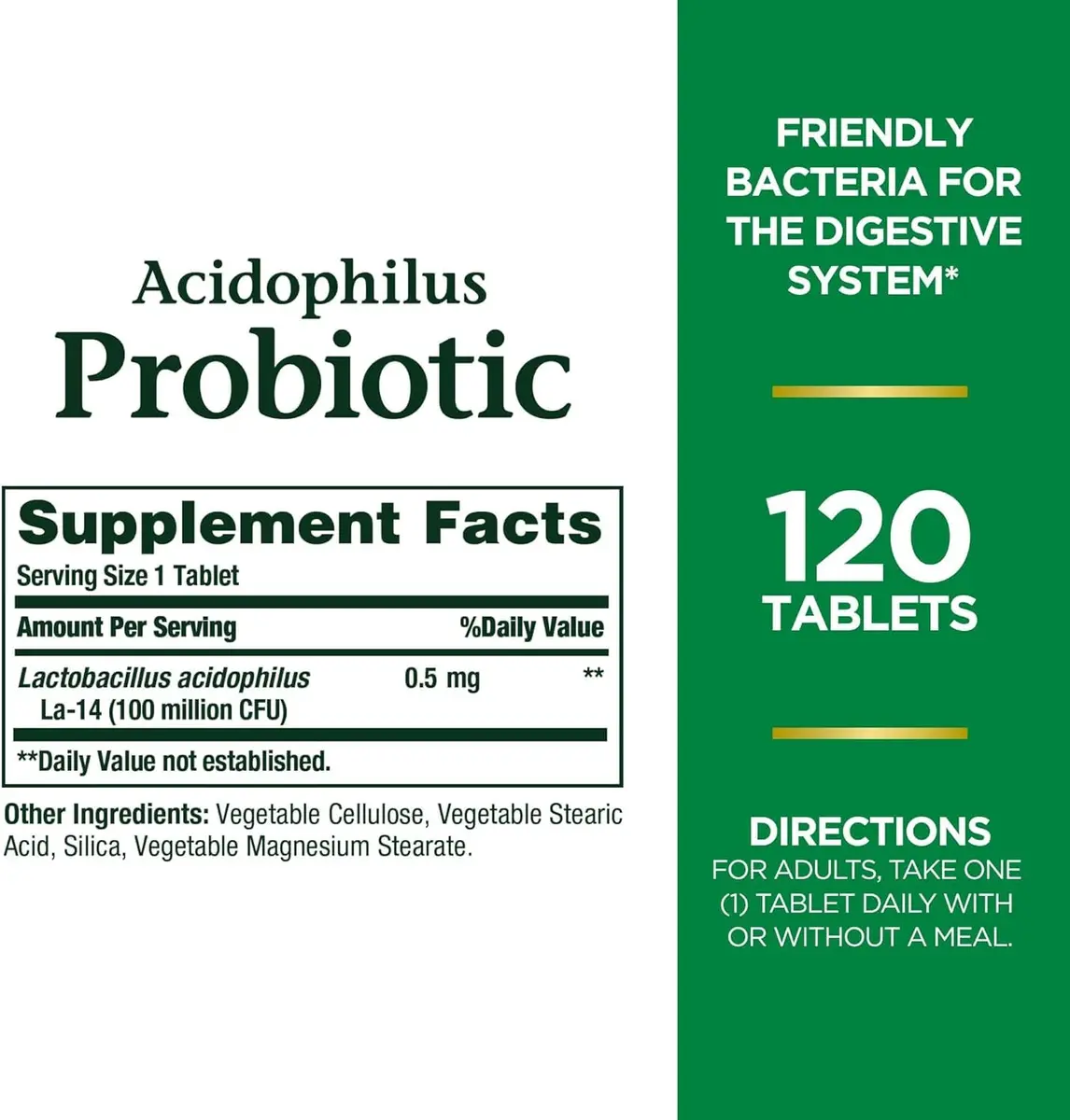 Nature's Bounty Acidophilus Probiotic Tablets 360 Count (120 Count Pack of 3) | Digestive Wellness Support - view 7