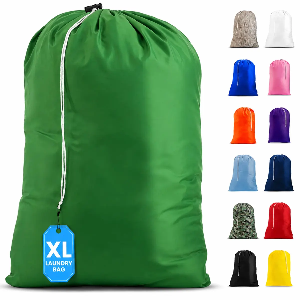 Handy Laundry Nylon XL Laundry Bag | Locking Drawstring, 22" x 32" | Heavy Duty, Washable & Large Capacity - main product image