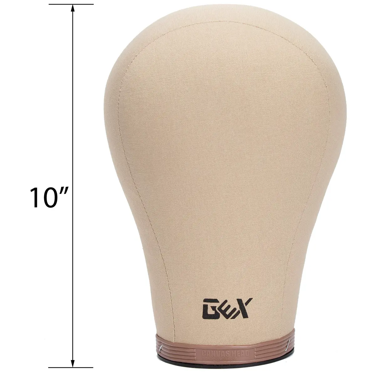 GEXWORLDWIDE 20"-24" Cork Canvas Block Head Wig Display Styling Head with Mount Hole (Light Brown, 22") - view 7