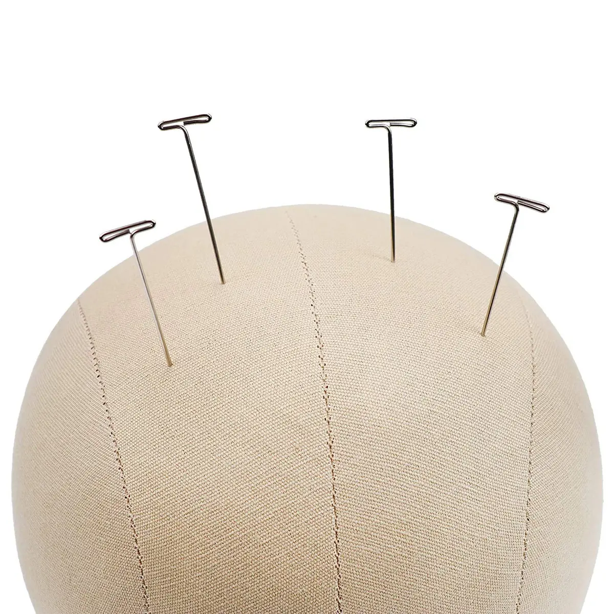GEXWORLDWIDE 20"-24" Cork Canvas Block Head Wig Display Styling Head with Mount Hole (Light Brown, 22") - view 2