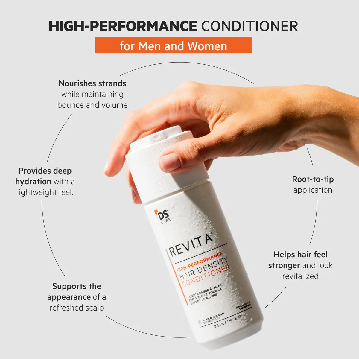 ds labs Revita Hair Density Shampoo & Conditioner for Thinning Hair | Fuller, Hydrated Hair, 205 mL - view 3