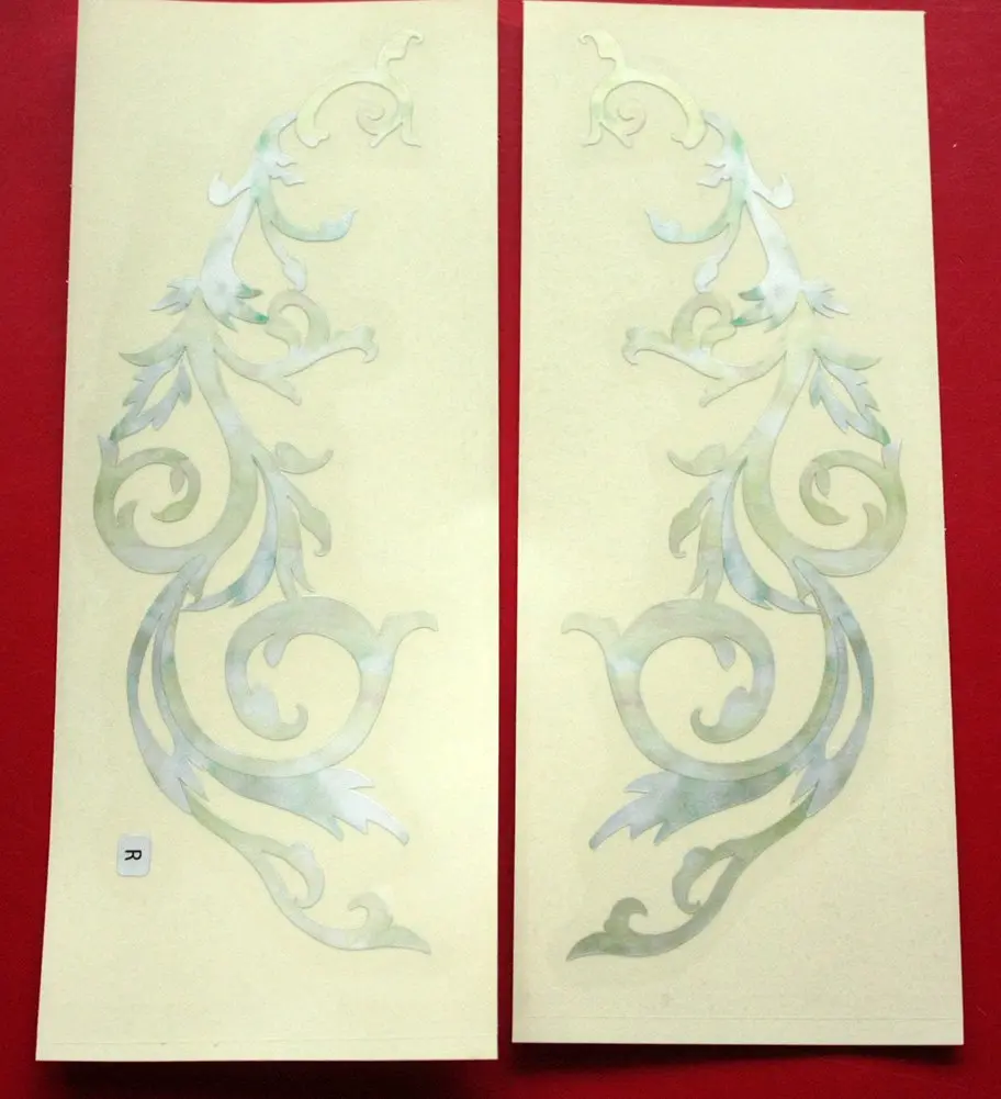 Inlaystickers Gothic Vine WT Symmetrical Set for Guitars & Bass Pickguard, White | Real Shell Inlay Sticker, Scratch Resistant - view 5