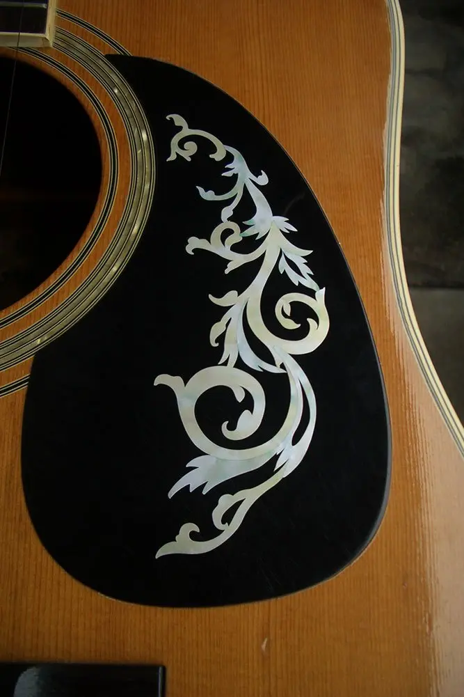 Inlaystickers Gothic Vine WT Symmetrical Set for Guitars & Bass Pickguard, White | Real Shell Inlay Sticker, Scratch Resistant - view 2