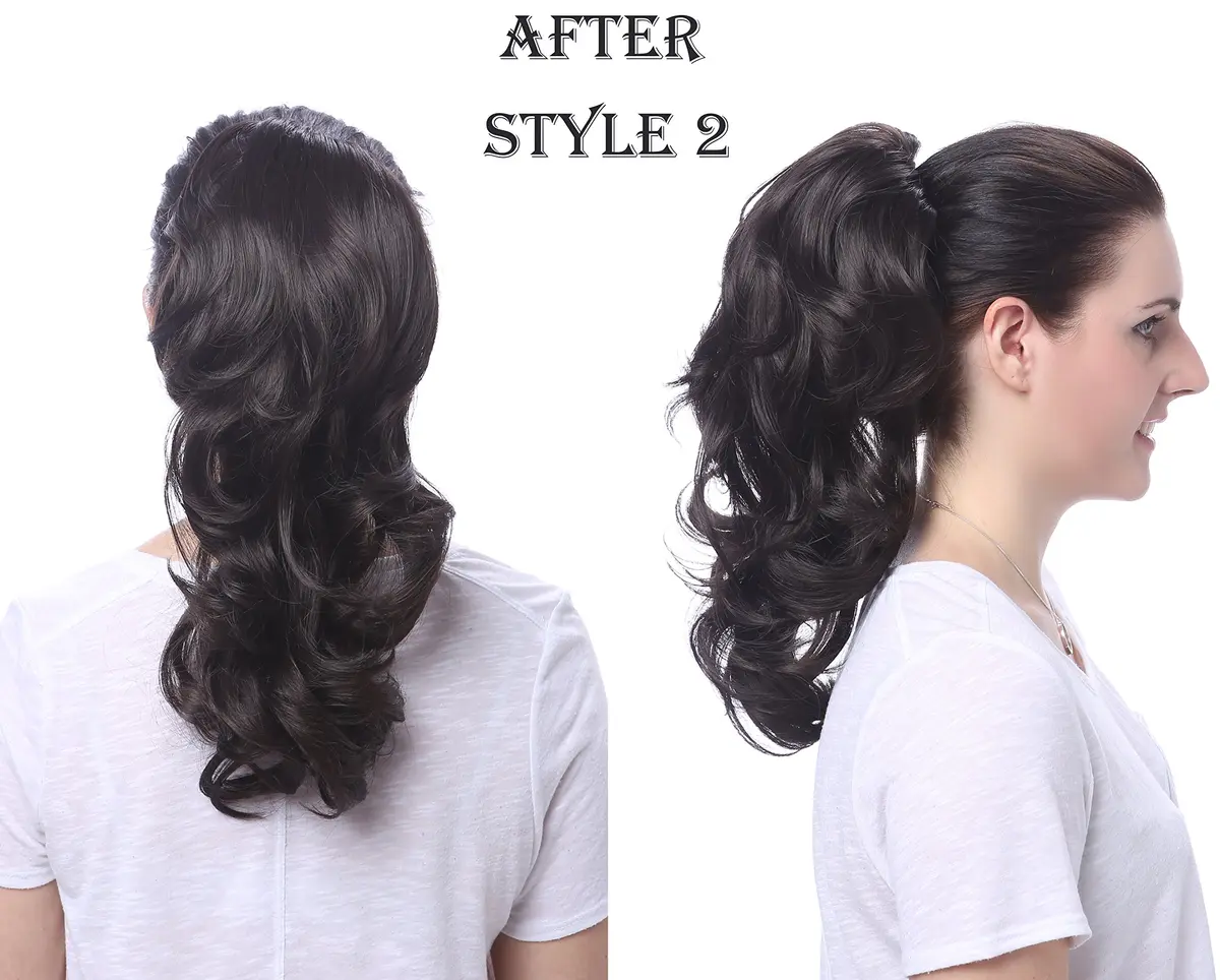 Onedor Synthetic Curly Ponytail Hair Extension 15" | Reversible Style with Clips (99T-Wine Red) - view 6