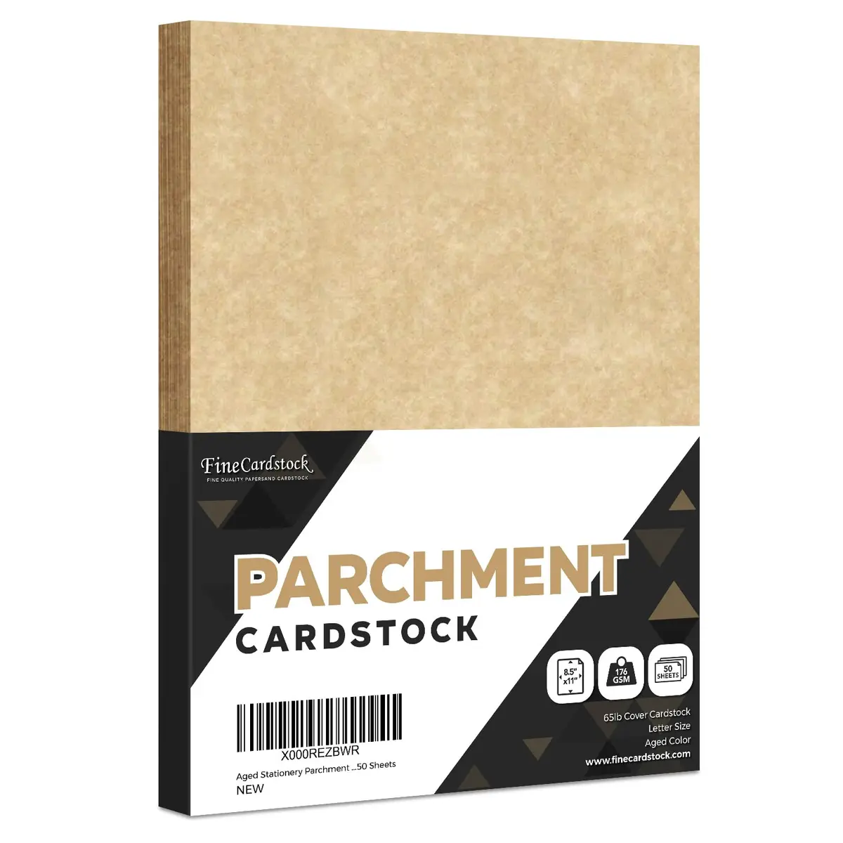 S Superfine Printing Aged Stationery Parchment Recycled Paper | 65Lb Cover Cardstock 8.5" x 11" | 50 Sheets - main product image