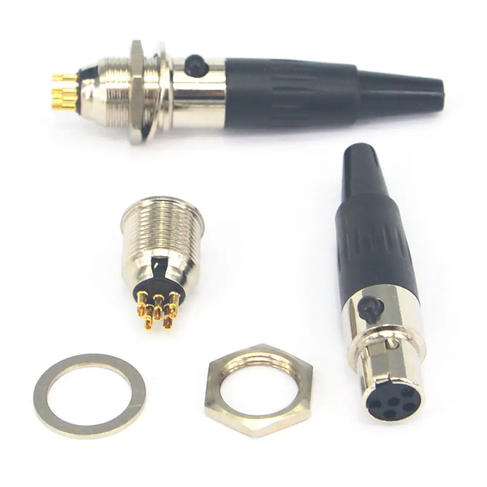 onelinkmore Mini XLR 5 Pin TA5F Female + TA5M Male Connector Set | Solder Type Mic Audio Adapter - main product image