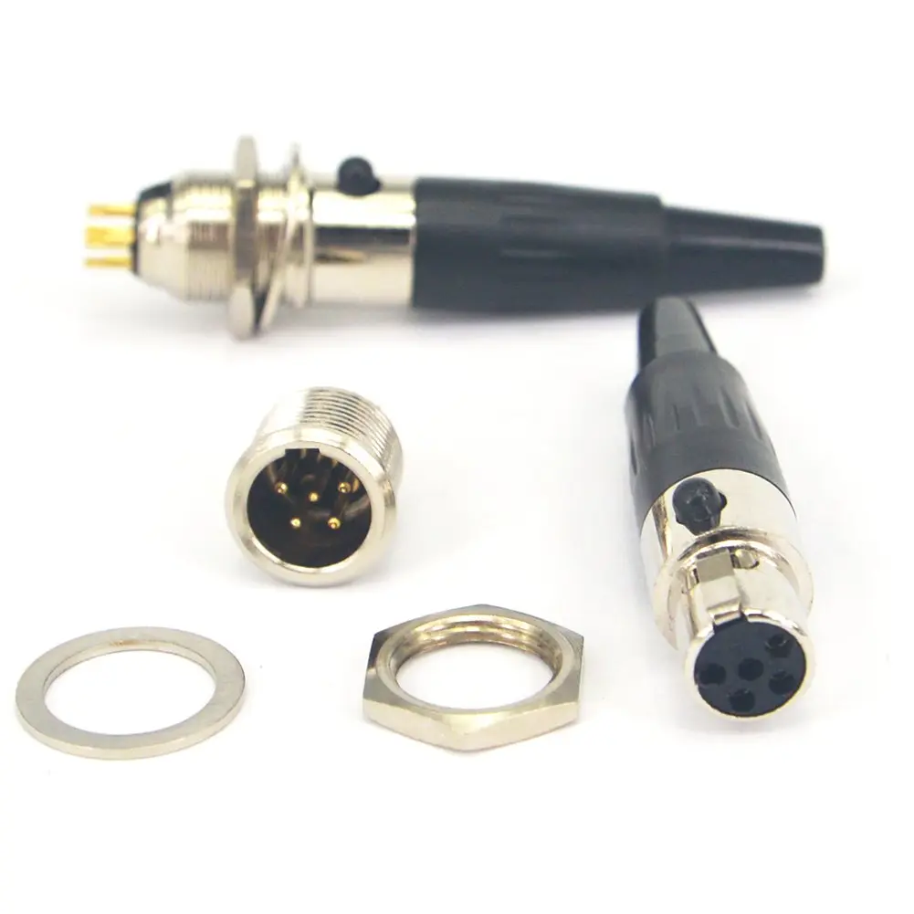onelinkmore Mini XLR 5 Pin TA5F Female + TA5M Male Connector Set | Solder Type Mic Audio Adapter - view 2