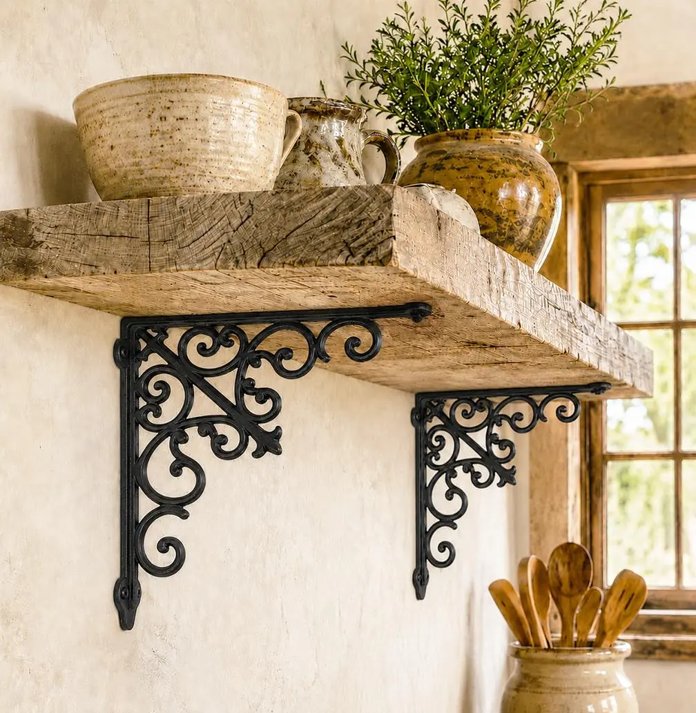 NACH Decorative Shelf Brackets 2 Pack of 10.6 x 2 x 10.6 inch | Victorian Style Heavy Duty Cast Iron - view 6