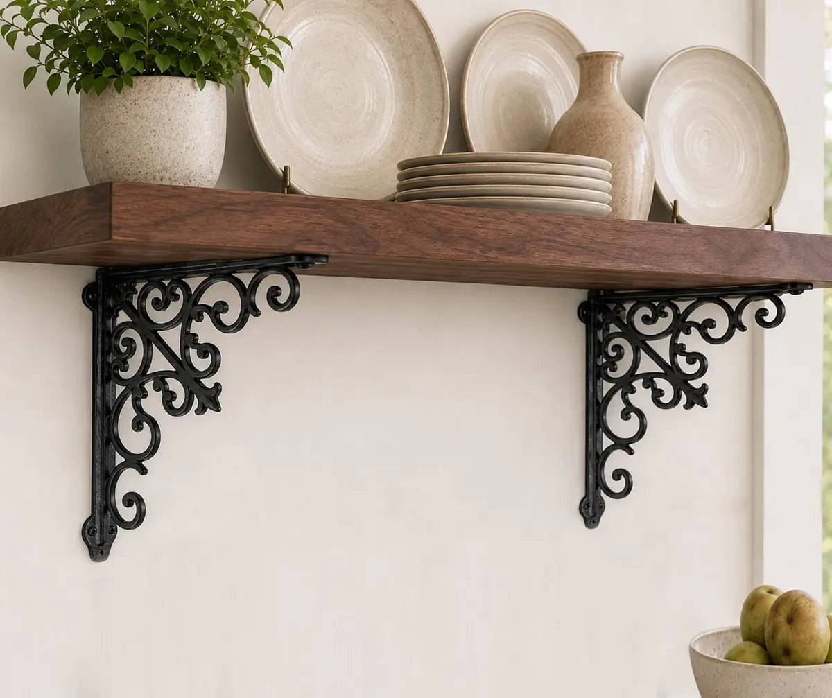 NACH Decorative Shelf Brackets 2 Pack of 10.6 x 2 x 10.6 inch | Victorian Style Heavy Duty Cast Iron - view 7