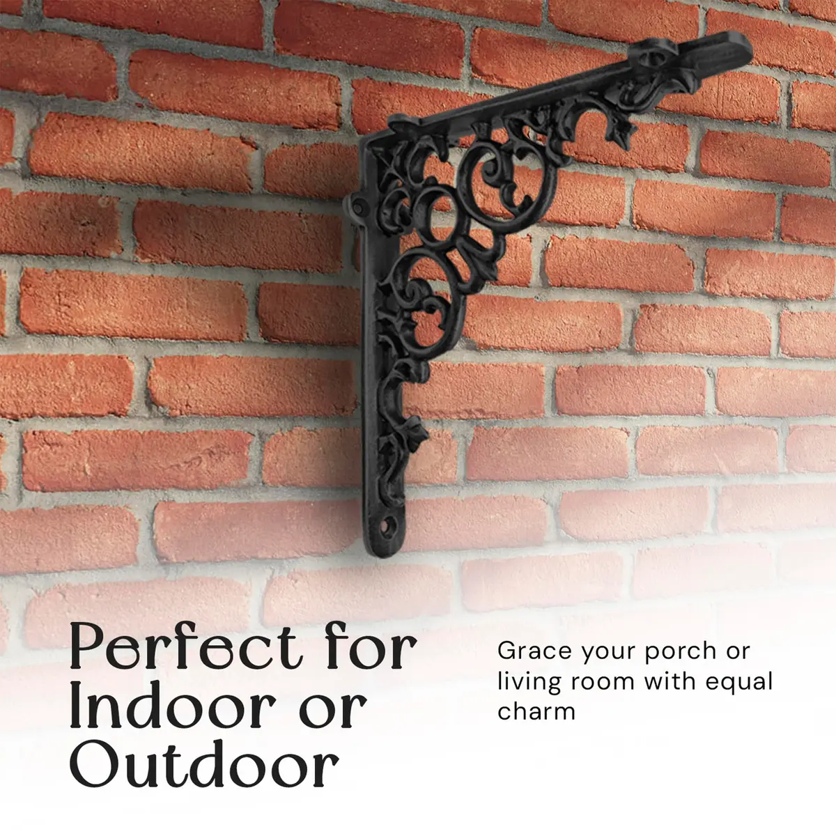 NACH Decorative Shelf Brackets 6 x 1.3 x 6 inch | Heavy Duty Cast Iron Victorian Shelf Support - view 2