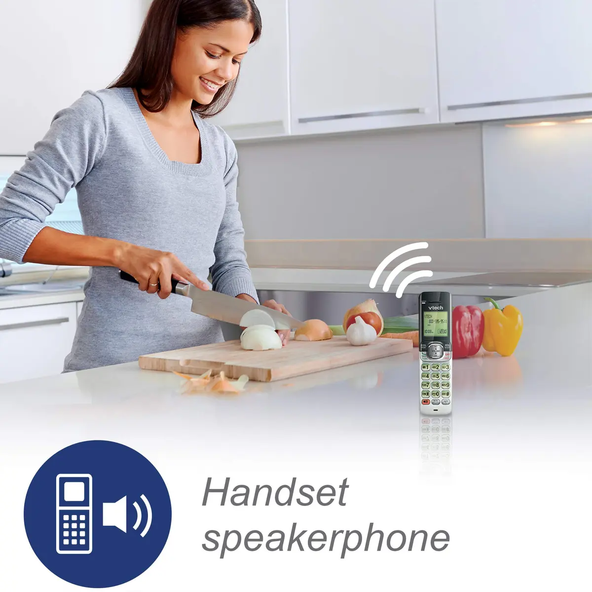 VTech CS6529 1-Handset Cordless Phone with Answering Machine | DECT 6.0, Caller ID, Silver/Black - view 8