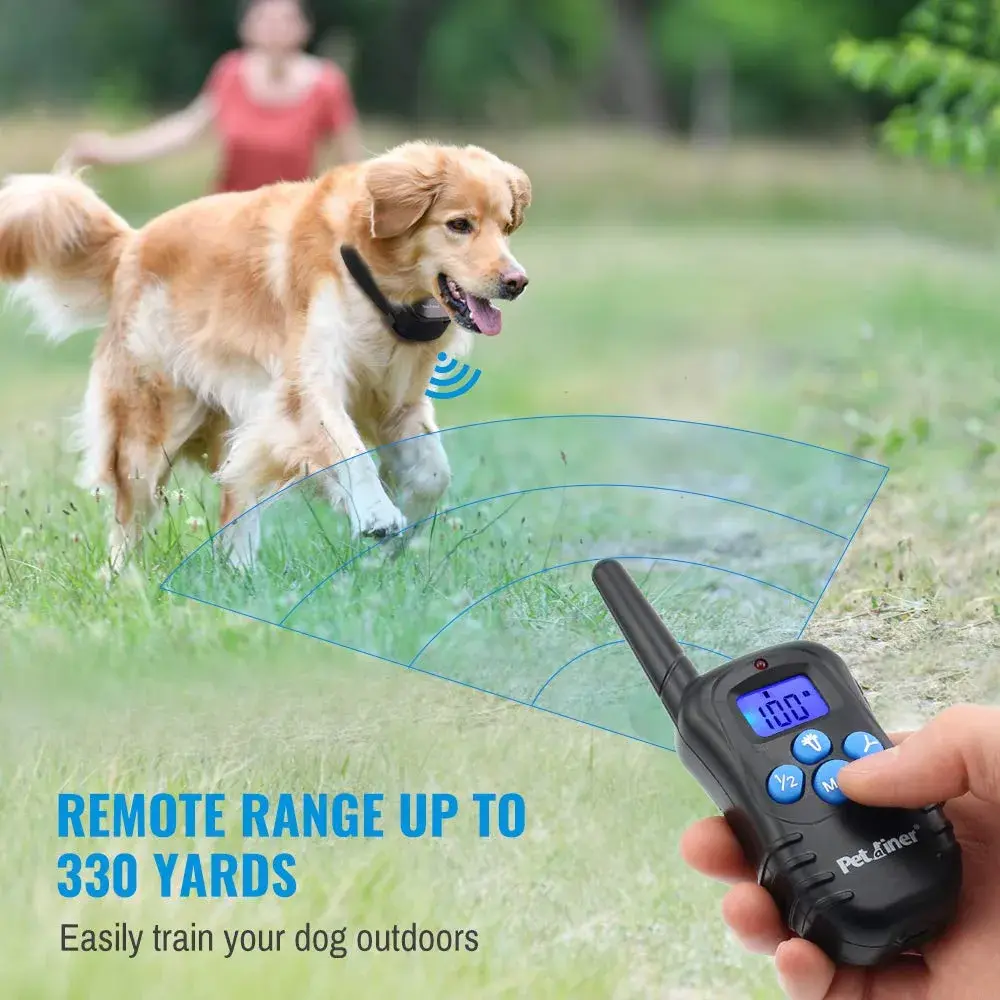 Petrainer PET998DRB1 Dog Training Collar Black | 330 yd Remote Control with Beep, Vibration, Static Modes - view 2