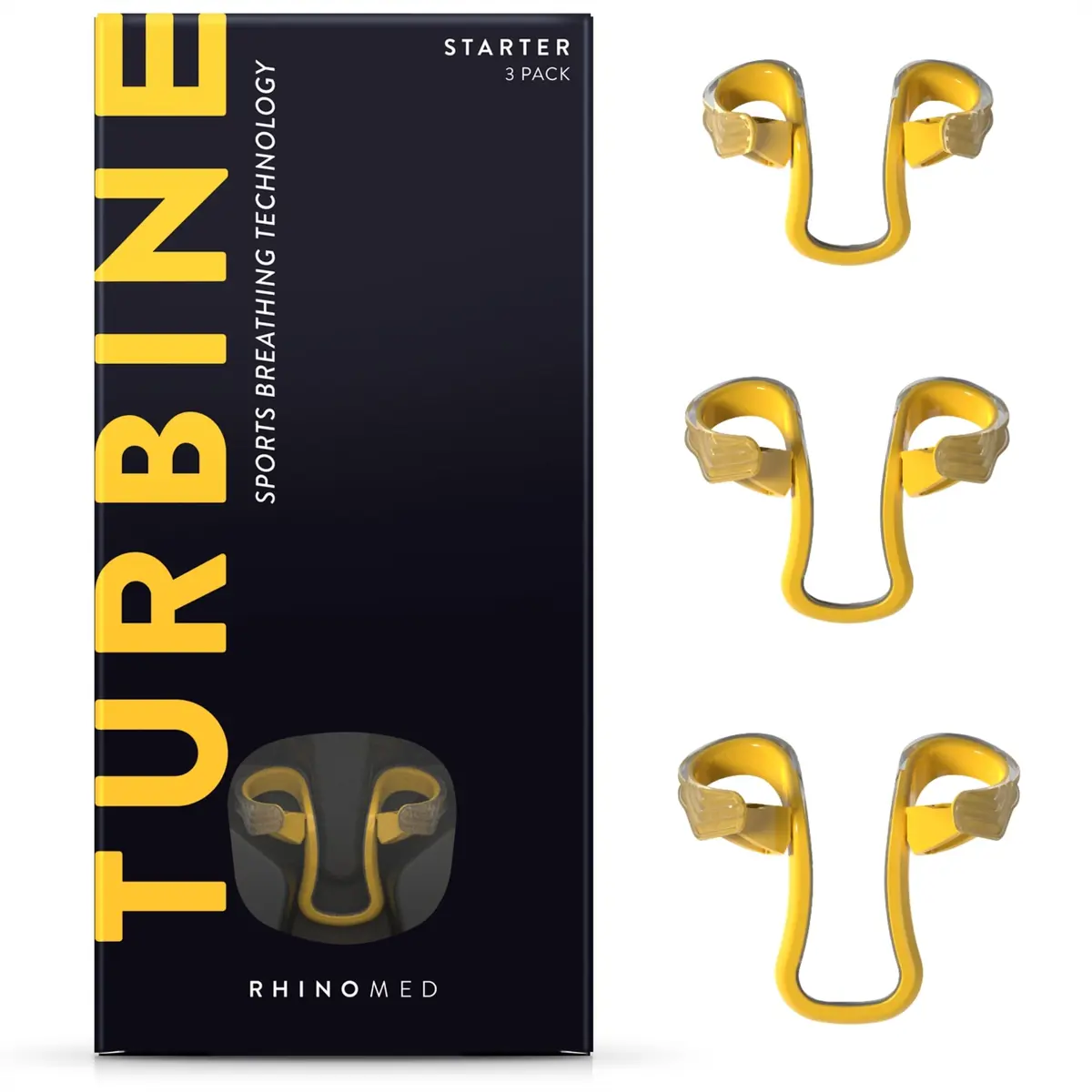 Rhinomed Turbine Sport Nasal Dilators Starter Pack (3 Sizes) | 38% More Airflow for Athletes - main product image